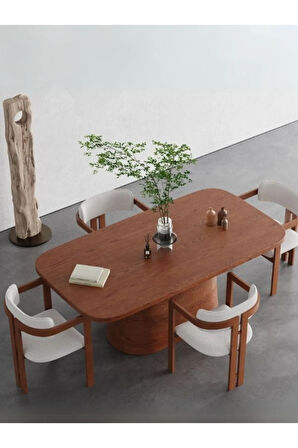 Barocco İtalyan Still Oval Ahşap Yemek Masası 100x180