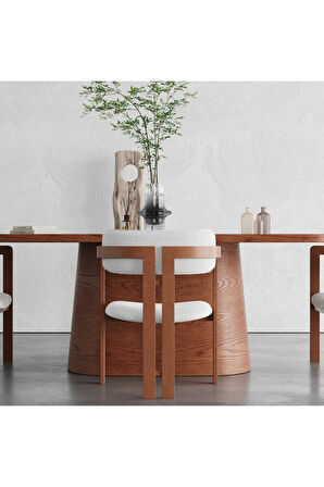 Barocco İtalyan Still Oval Ahşap Yemek Masası 100x190