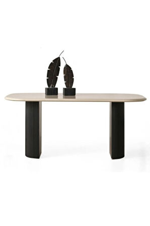 Zeno Oval Ahşap Bohem Yemek Masası 90x180