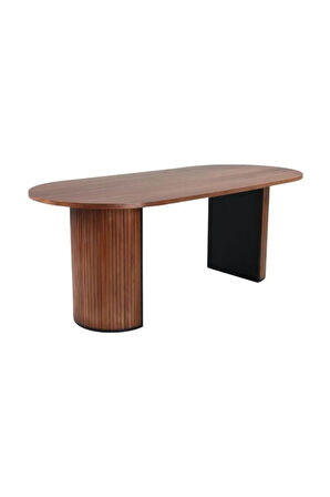 Zeno Oval Ahşap Bohem Yemek Masası 90x180