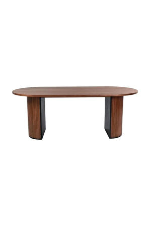 Zeno Oval Ahşap Bohem Yemek Masası 90x180