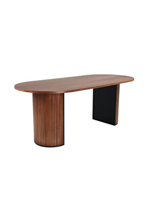 Zeno Oval Ahşap Bohem Yemek Masası 90x180