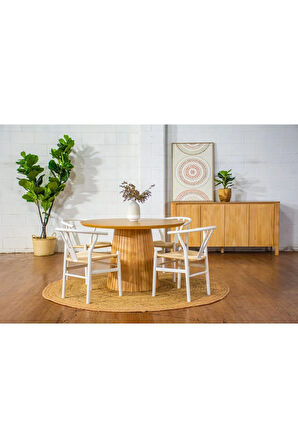 Mistral İskandinav Doğal Ahşap Mutfak Masası 120x120