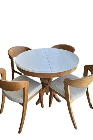 Lindon Baba Ayak Yuvarlak Açılır Masa 90x90