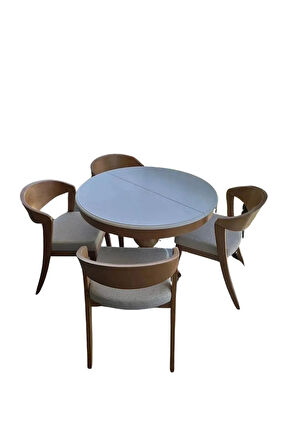 Lindon Baba Ayak Yuvarlak Açılır Masa 90x90