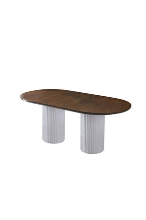 Liora İskandinav Oval Natural Ahşap Bohem Masa 90x200