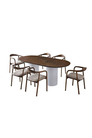 Liora İskandinav Oval Natural Ahşap Bohem Masa 90x200