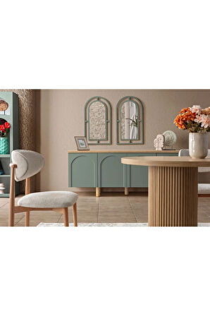 Zenith İskandinav Oval Natural Ahşap Bohem Masa 90x190