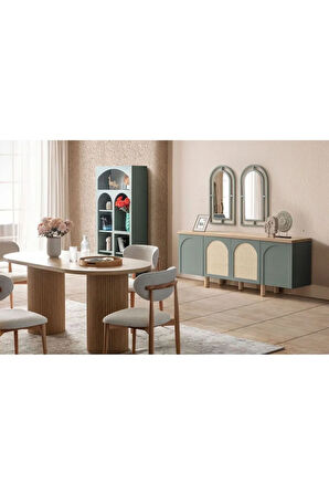 Zenith İskandinav Oval Natural Ahşap Bohem Masa 90x190