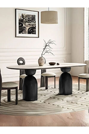 İmperial İtalyan Still Oval Ahşap Yemek Masası 80x180