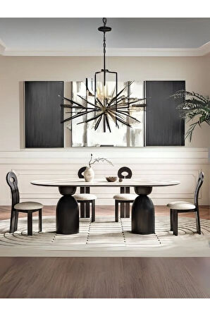 İmperial İtalyan Still Oval Ahşap Yemek Masası 80x180