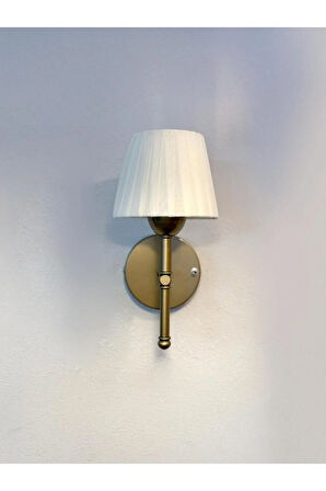 Osmanlı İpeği Kablosuz Pilli Duvar Aydınlatması Aplik - Alt Eskitme Gold