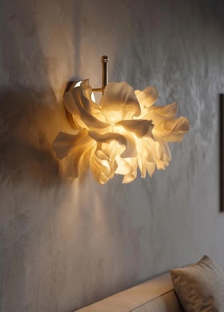 Krem Atelier Eva Tasarım Kablolu Duvar Aydınlatması Aplik - Alt Parlak Gold