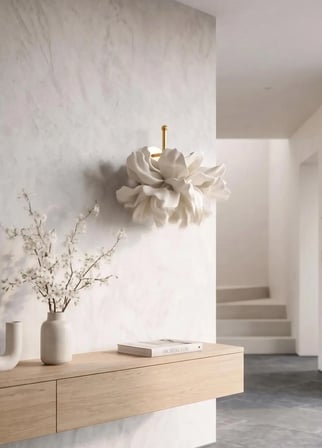 Krem Atelier Eva Tasarım Kablolu Duvar Aydınlatması Aplik - Alt Parlak Gold