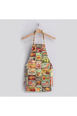 Junk Food Tasarımlı Mutfak Önlüğü