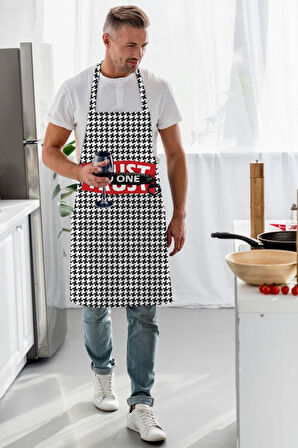 Trust No One Mutfak Önlüğü (keten Kumaş, Uluslararası Yıkama Ve Solmama Sertifikası)