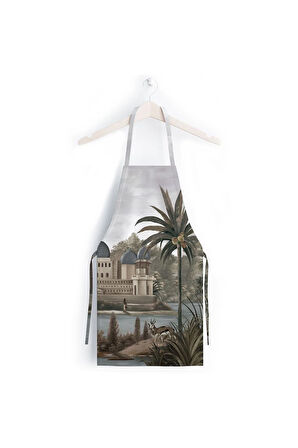 Manzara Tasarımlı Mutfak Önlüğü (Keten Kumaş, Uluslararası Yıkama Ve Solmama Sertifikası)