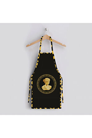 Siyah Büst Detaylı Mutfak Önlüğü (Keten Kumaş, Uluslararası Yıkama Ve Solmama Sertifikası)