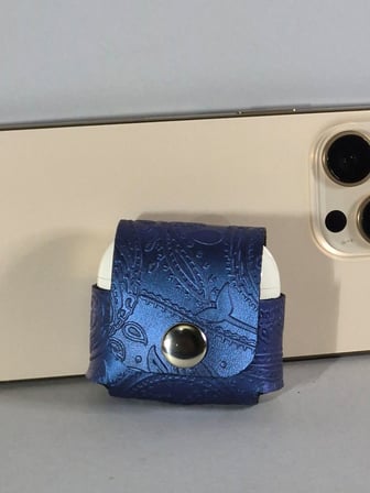 Gogo Airpods 4. Nesil Kılıf Hakiki Deri Lacivert El Yapımı