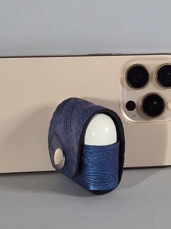 Gogo Airpods 4. Nesil Kılıf Hakiki Deri Lacivert El Yapımı