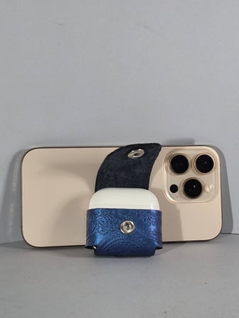 Gogo Airpods 4. Nesil Kılıf Hakiki Deri Lacivert El Yapımı