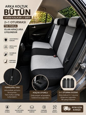 Opel Astra 1998-2021 Uyumlu Premium Tay Tüyü Oto Koltuk Kılıfı Airbag Uyumlu 2+1 Fermuarlı Kolçak Uyumlu