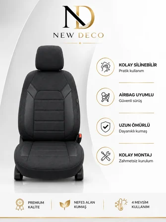 Fiat Egea Sedan 2024+Uyumlu Premium Tay Tüyü Oto Koltuk Kılıfı Airbag Uyumlu 2+1 Fermuarlı Kolçak Uyumlu