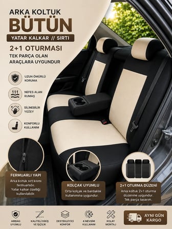 Fiat Egea Sedan 2024+Uyumlu Premium Tay Tüyü Oto Koltuk Kılıfı Airbag Uyumlu 2+1 Fermuarlı Kolçak Uyumlu