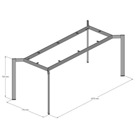 Api Design Beşgen Metal Ofis Çalışma Masa Ayağı (Ahşap-Cam-Mermer İçin Uygun)