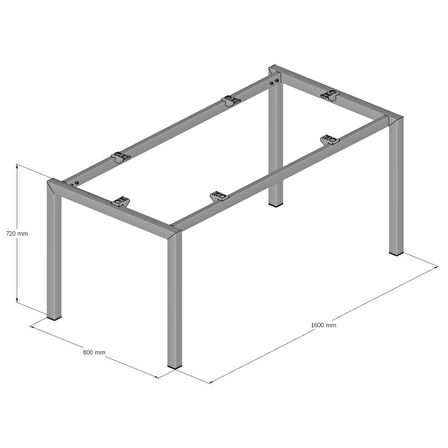 Api Design Rado Metal Ofis Çalışma Masa Ayağı (Ahşap-Cam-Mermer İçin Uygun)