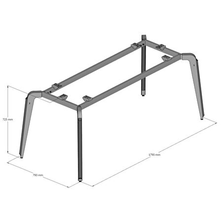 Api Design Trapper Metal Ofis Çalışma Masa Ayağı (Ahşap-Cam-Mermer İçin Uygun)