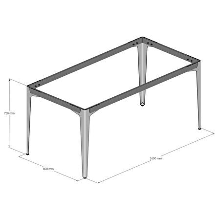 Api Design VTR Metal Ofis Çalışma Masa Ayağı (Ahşap-Cam-Mermer İçin Uygun)