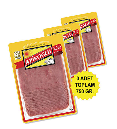 Dilimli Dana Jambon 250 Gr. Üçlü Paket (Toplam 750 Gr.)