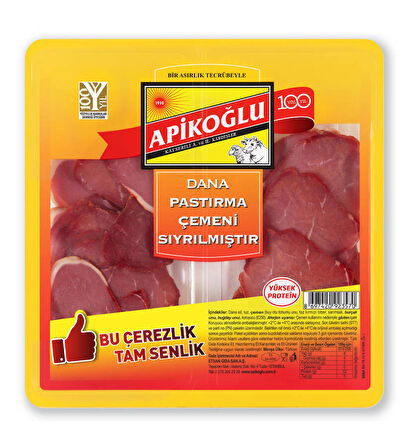 Çemeni Sıyrılmış Çerezlik Dana Pastırma 100 Gr. Üçlü Paket (Toplam 300 Gr.)