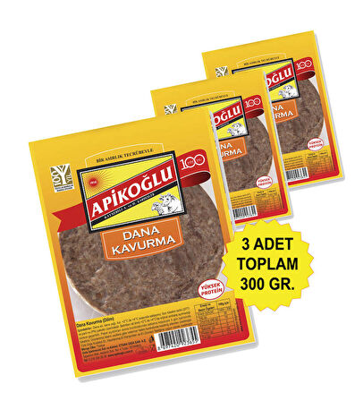 Yuvarlak Dilimli Dana Kavurma 100 Gr. Üçlü Paket (Toplam 300 Gr.)