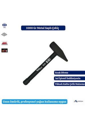 Metal Saplı Çekiç 1000 Gr Dövme Çelik Profesyonel Tesviyeci Tamirat Montaj Çekici