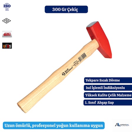 300 Gr Tesviyeci Çekici Sıcak Dövme Çelik Ahşap Saplı Tamirat Montaj Çekiç