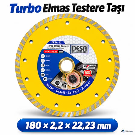 10 Adet Turbo Elmas Testere Taşı 115 mm Beton Granit Seramik Mermer Taş Kesme Diski