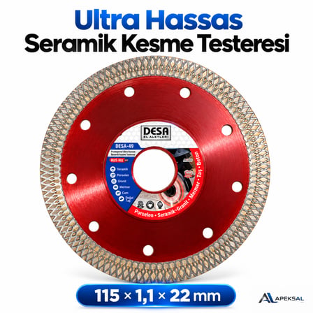 4 Adet Ultra Hassas Seramik Kesme Taşlama 115 mm Granit Fayans Mermer Cam Elmas Kesme Testeresi