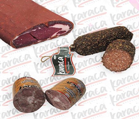 Karaca  Osmanlı Sucuk 250 Gr Tütünlük Pastırma 250 Gr Blok Dana Kavurma 250 Gr