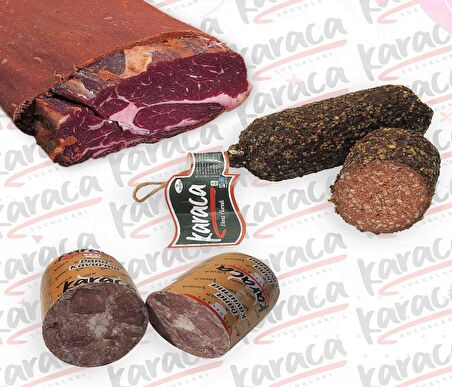 Karaca  Osmanlı Sucuk 250 Gr Antrikot Çemensiz Pastırma 250 Gr Blok Dana Kavurma 250 Gr