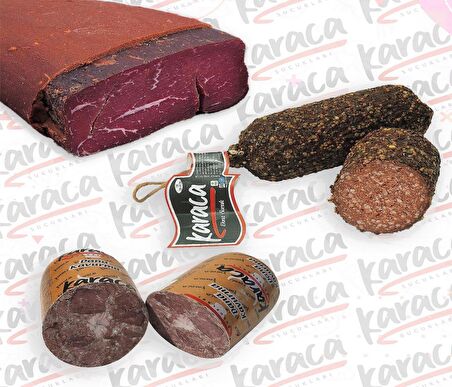 Karaca  Osmanlı Sucuk 500 Gr Yağsız Çemensiz Pastırma 500 Gr Blok Dana Kavurma 500 Gr