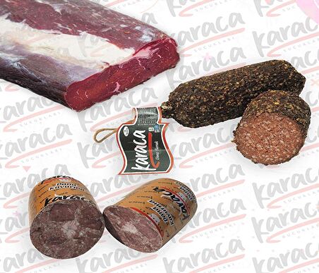 Karaca  Osmanlı Sucuk 750 Gr Sıfır Çemensiz Pastırma 750 Gr Blok Dana Kavurma 750 Gr