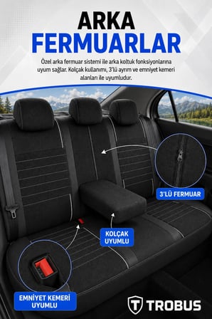 Citroen C4 X 2022+ Uyumlu Apex Linen Bel Destekli Keten Siyah Beyaz Koltuk Kılıfı
