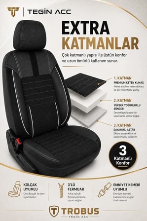 Suzuki Swift 2005+ Uyumlu Apex Linen Bel Destekli Keten Siyah Beyaz Koltuk Kılıfı