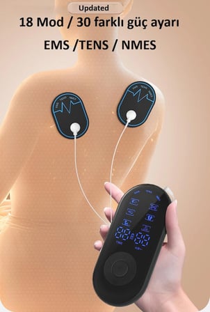 TENS Cihazı / 2 Kanal 8 Pet / Biomeridyen Eldivenine Uygun 