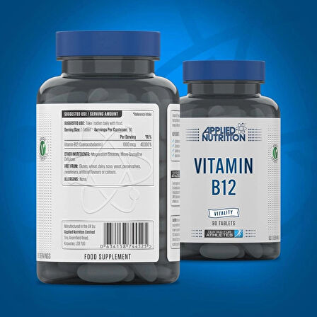 Applied Nutrition Vitamin B12 Immune System Support & Reduction of Tiredness and Fatigue 90 Tablets