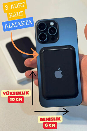 Apple Iphone Uyumlu Telefon Arkası Magsafe Silikon Cüzdan Kartlık İos 12/13/14/15/16 Ölçüleri 10x6cm