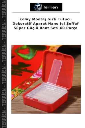 Kolay Montaj Gizli Tutucu Dekoratif Aparat Nano Jel Şeffaf Süper Güçlü Bant Seti 60 Parça