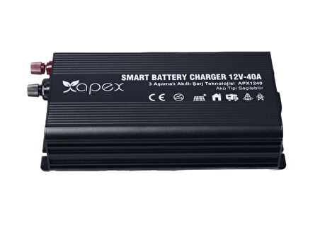 Apex 12V 40A Smart AC-DC Akü Şarj Cihazı 